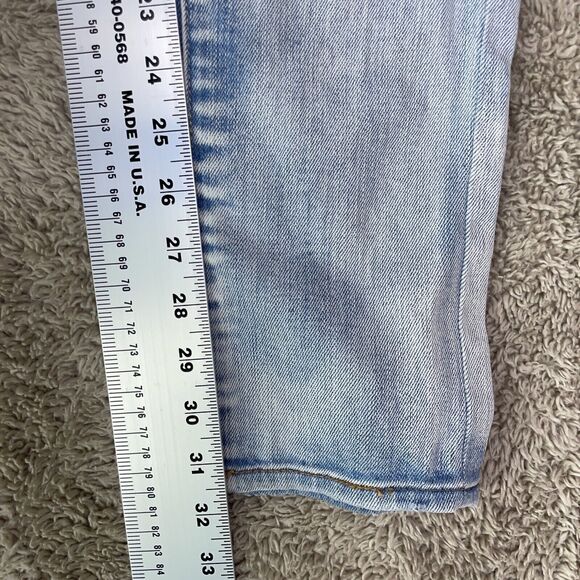 American Eagle Distressed Skinny Slim Stretch Light Wash Demim Jeans Size 6x31 - Picture 8 of 11